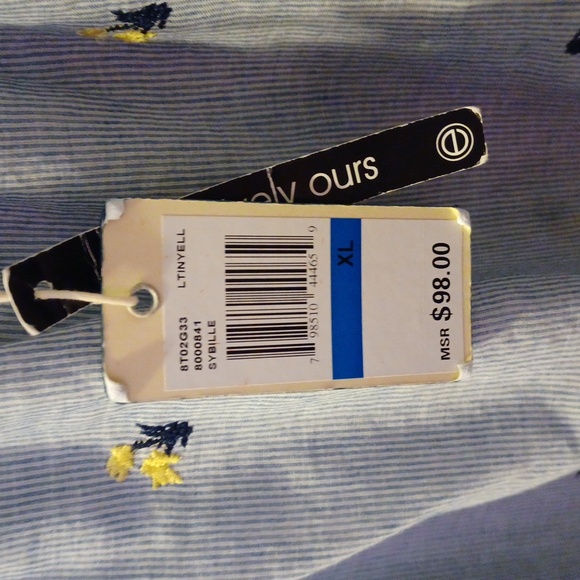 Max Studio blouse with gathered neckline and sleeve size XL New with tags - Picture 3 of 3